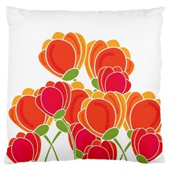 Orange Flowers  Large Cushion Case (two Sides)