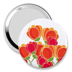 Orange Flowers  3  Handbag Mirrors