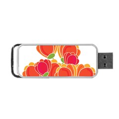 Orange Flowers  Portable Usb Flash (one Side) by Valentinaart