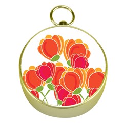 Orange Flowers  Gold Compasses