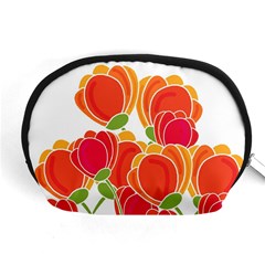 Orange Flowers  Accessory Pouches (medium) 