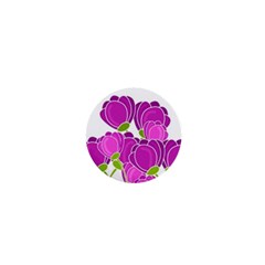 Purple Flowers 1  Mini Buttons