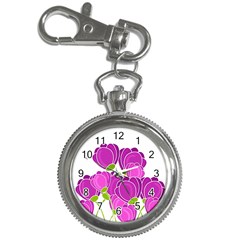 Purple Flowers Key Chain Watches by Valentinaart