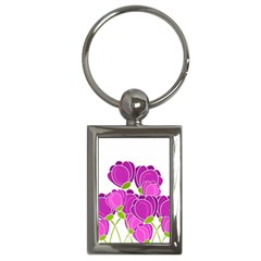 Purple Flowers Key Chains (rectangle) 