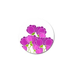 Purple Flowers Golf Ball Marker