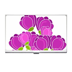 Purple Flowers Business Card Holders