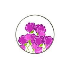 Purple Flowers Hat Clip Ball Marker (4 Pack)