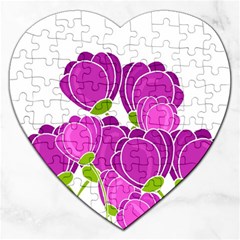 Purple Flowers Jigsaw Puzzle (heart)