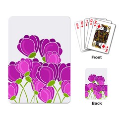 Purple Flowers Playing Card by Valentinaart