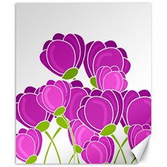 Purple Flowers Canvas 8  X 10  by Valentinaart