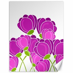 Purple Flowers Canvas 18  X 24  