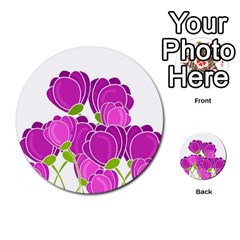 Purple Flowers Multi-purpose Cards (round)  by Valentinaart