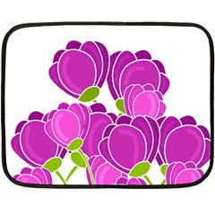 Purple Flowers Double Sided Fleece Blanket (mini) 