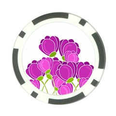 Purple Flowers Poker Chip Card Guards (10 Pack) 