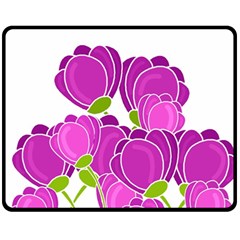 Purple Flowers Fleece Blanket (medium) 