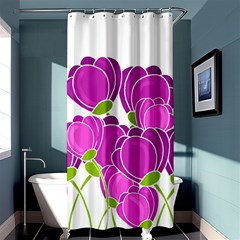 Purple Flowers Shower Curtain 36  X 72  (stall)  by Valentinaart