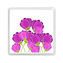 Purple Flowers Memory Card Reader (square) 