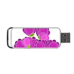 Purple Flowers Portable Usb Flash (one Side) by Valentinaart