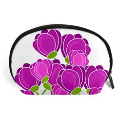 Purple Flowers Accessory Pouches (large) 