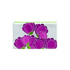 Purple Flowers Cosmetic Bag (xs) by Valentinaart