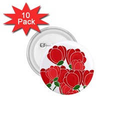 Red Floral Design 1 75  Buttons (10 Pack) by Valentinaart