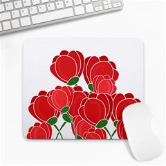 Red Floral Design Large Mousepads by Valentinaart