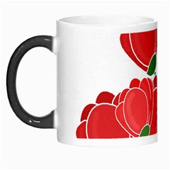 Red Floral Design Morph Mugs