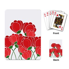 Red Floral Design Playing Card