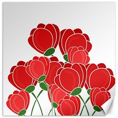 Red Floral Design Canvas 20  X 20  