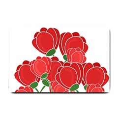 Red Floral Design Small Doormat 