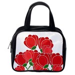 Red floral design Classic Handbags (One Side) Front