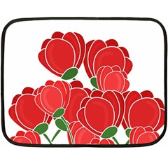 Red Floral Design Fleece Blanket (mini)