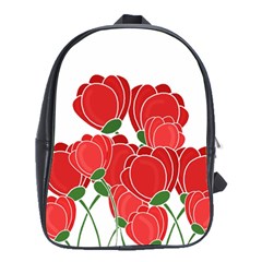 Red Floral Design School Bags(large) 