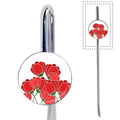 Red Floral Design Book Mark