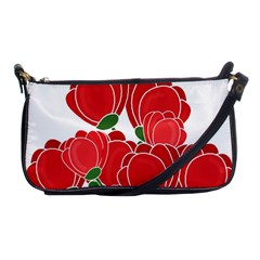 Red Floral Design Shoulder Clutch Bags