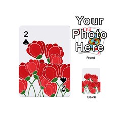 Red Floral Design Playing Cards 54 (mini) 