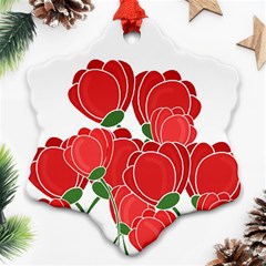 Red Floral Design Ornament (snowflake) 