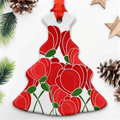 Red Floral Design Ornament (christmas Tree)