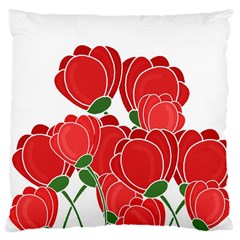 Red Floral Design Large Cushion Case (two Sides) by Valentinaart