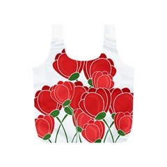 Red Floral Design Full Print Recycle Bags (s)  by Valentinaart