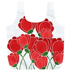 Red Floral Design Full Print Recycle Bags (l)  by Valentinaart