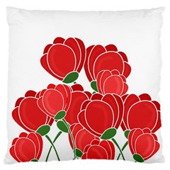 Red Floral Design Standard Flano Cushion Case (one Side) by Valentinaart