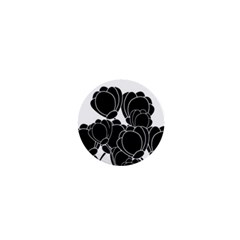 Black Flowers 1  Mini Buttons by Valentinaart