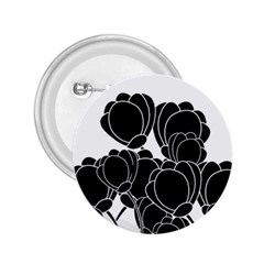 Black Flowers 2 25  Buttons