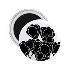 Black Flowers 2 25  Magnets