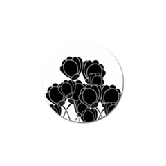 Black Flowers Golf Ball Marker (10 Pack)