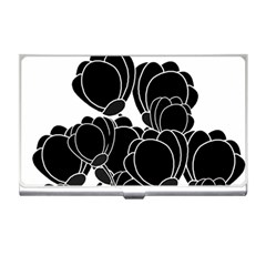 Black Flowers Business Card Holders