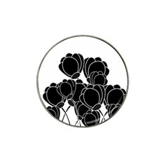 Black Flowers Hat Clip Ball Marker (10 Pack) by Valentinaart