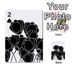 Black Flowers Playing Cards 54 Designs  by Valentinaart