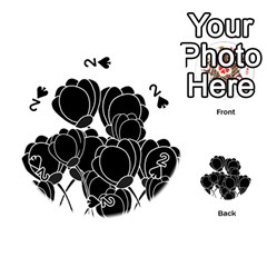 Black Flowers Playing Cards 54 (round) 